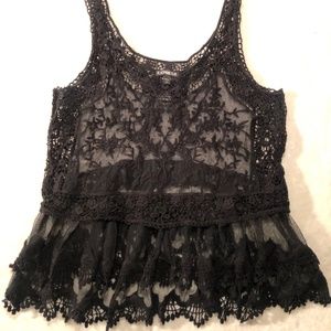 Express Black Lace Sheer Tank